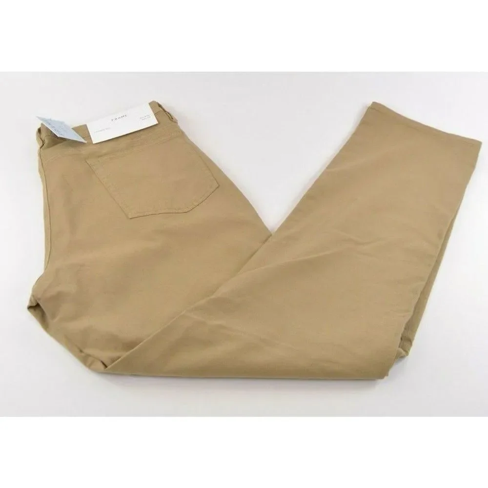 Frame Denim NWT Casual Pants Size 36 In Solid Tan Cotton Blend L'Homme Slim - Picture 2 of 10